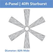 6-Panel 40ft Starburst Ceiling Draping Kit (82 Feet Wide)