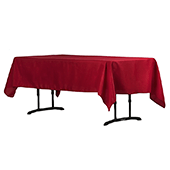 60" x 102" Rectangular 200 GSM Polyester Tablecloth - Apple Red