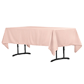 60" x 102" Rectangular 200 GSM Polyester Tablecloth - Blush/Rose Gold