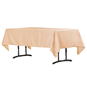 60" x 102" Rectangular 200 GSM Polyester Tablecloth - Champagne