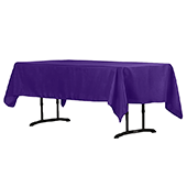 60" x 102" Rectangular 200 GSM Polyester Tablecloth - Purple
