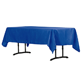 60" x 102" Rectangular 200 GSM Polyester Tablecloth - Royal Blue