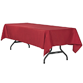 60" x 120" Rectangular 200 GSM Polyester Tablecloth - Apple Red