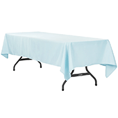 60" x 120" Rectangular 200 GSM Polyester Tablecloth - Baby Blue