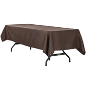 60" x 120" Rectangular 200 GSM Polyester Tablecloth - Chocolate Brown