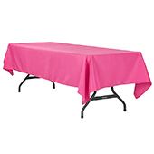 60" x 120" Rectangular 200 GSM Polyester Tablecloth - Fuchsia