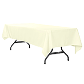 60" x 120" Rectangular 200 GSM Polyester Tablecloth - Ivory