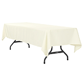 60" x 120" Rectangular 200 GSM Polyester Tablecloth - Light Ivory/Off White