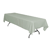 60" x 126" Rectangular 200 GSM Polyester Tablecloth - Gray/Silver