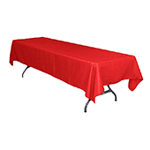 60" x 126" Rectangular 200 GSM Polyester Tablecloth - Red