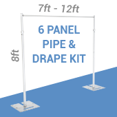 6-Panel Pipe and Drape Kit / Backdrop - 8 Feet Tall (Non-Adjustable)