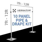 Versatop™ 2.0® - 10-Panel Pipe and Drape Kit / Backdrop - 7-12 Feet Tall (Adjustable)