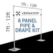 Versatop™ 2.0® - 8-Panel Pipe and Drape Kit / Backdrop - 7-12 Feet Tall (Adjustable)