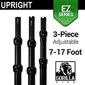 Black Anodized EZ Series - 3-Piece Adjustable Upright w/Slip-Lock (7ft-17ft)