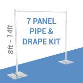 7-Panel Pipe and Drape Kit / Backdrop - 8-14 Feet Tall (Adjustable)