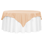 72" Square 200 GSM Polyester Tablecloth / Overlay - Champagne