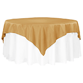 72" Square 200 GSM Polyester Tablecloth / Overlay - Gold