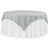 72" Square 200 GSM Polyester Tablecloth / Overlay - Gray/Silver