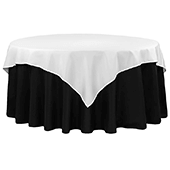 72" Square 200 GSM Polyester Tablecloth / Overlay - White