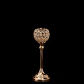 Decostar™ Crystal Ball Candle Holder Stand 13" - Gold