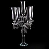 Decostar™ Crystal Candelabra 5 Arm w/ Glass Hurricane - 31 "