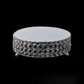 Decostar™ Crystal Round Cake Stand 10" - Silver