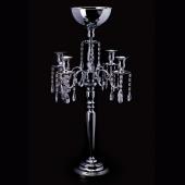 Decostar™ Candelabra 4 Arm Pillar Candle Holder 34" - Silver