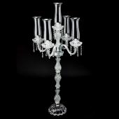 Decostar™ Crystal Candelabra 5 arm Glass Hurricane globes 44½"