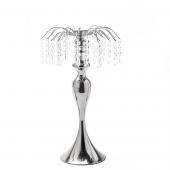 Metal Table Top Centerpiece with Crystal Strands 20½"- Silver