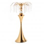 Metal Table Top Centerpiece with Crystal Strands 23¼"- Gold