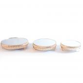 Decostar™ Metal Round Cake Stand With Mirror Top 3pc/set - Gold