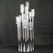 Round Metal Cluster Candle Holder, Twelve Arm 54"- Silver