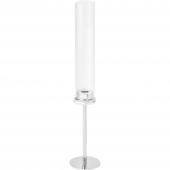 DECOSTAR™ 16in Candle Holder with Cylinder Hurricane Shade - Silver