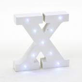 Decostar™ Wooden Vintage LED Marquee Freestanding Letter X - White