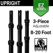 Black Anodized EZ Series - 3-Piece Adjustable Upright w/Slip-Lock (8ft-20ft)