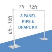 8-Panel Pipe and Drape Kit / Backdrop - 6-10 Feet Tall (Adjustable)