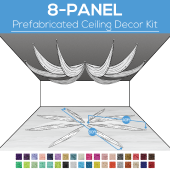 8 Panel Kit - Prefabricated Ceiling Drape Kit - 80ft Diameter - Select Drop, Fabric kind, and Color! Option for all Attachments!
