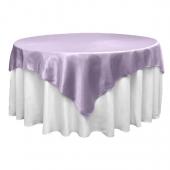 Sleek Satin Tablecloths 72" Square - Lavender
