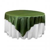Sleek Satin Tablecloths 72" Square - Willow Green