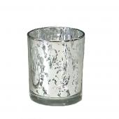 Decostar™ Decorative Mercury Metallic Round Glass Candle Holder 3¼ - Silver- 8 Pieces