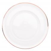 Decostar™ Glass Charger Plate 13" - 8 Pieces- Rose Gold