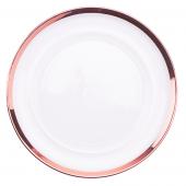 Decostar™ Glass Charger Plate 13" - 8 Pieces- Rose Gold-