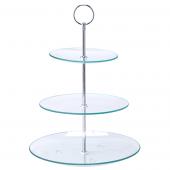 Decostar™ Round Glass Treat Stand 3 Tier 13"