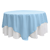 90" Square 200 GSM Polyester Tablecloth / Overlay - Baby Blue