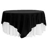 90" Square 200 GSM Polyester Tablecloth / Overlay - Black