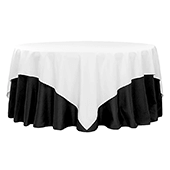 90" Square 200 GSM Polyester Tablecloth / Overlay - White