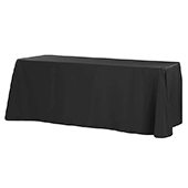 90" x 132" Rectangular Oblong 200 GSM Polyester Tablecloth - Black