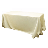 90" x 132" Rectangular Oblong 200 GSM Polyester Tablecloth - Ivory