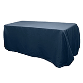90" x 132" Rectangular Oblong 200 GSM Polyester Tablecloth - Navy Blue