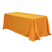 90" x 132" Rectangular Oblong 200 GSM Polyester Tablecloth - Orange